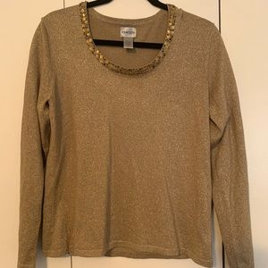 Chico’s size 2 gold metallic pull on.